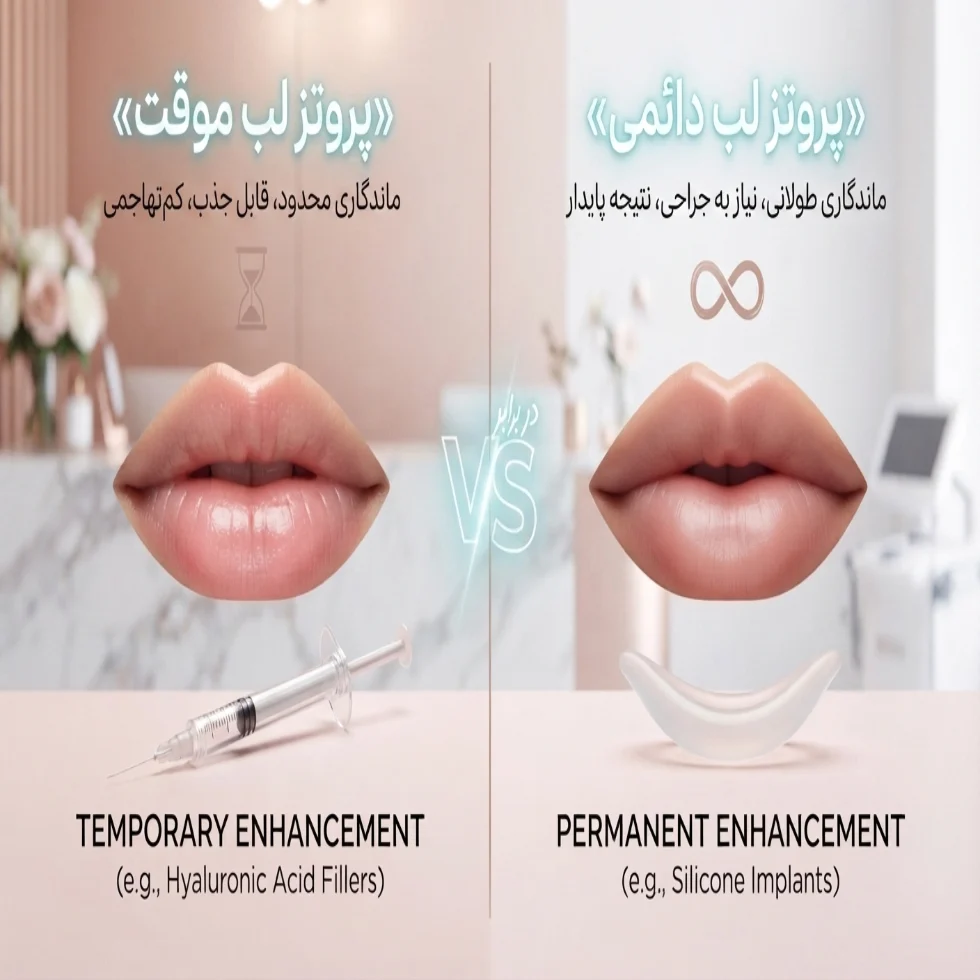 تفاوت پروتز لب دائمی و موقت